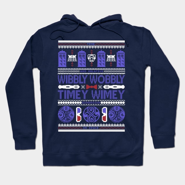 Timey Wimey Ugly Sweater Hoodie by Arinesart